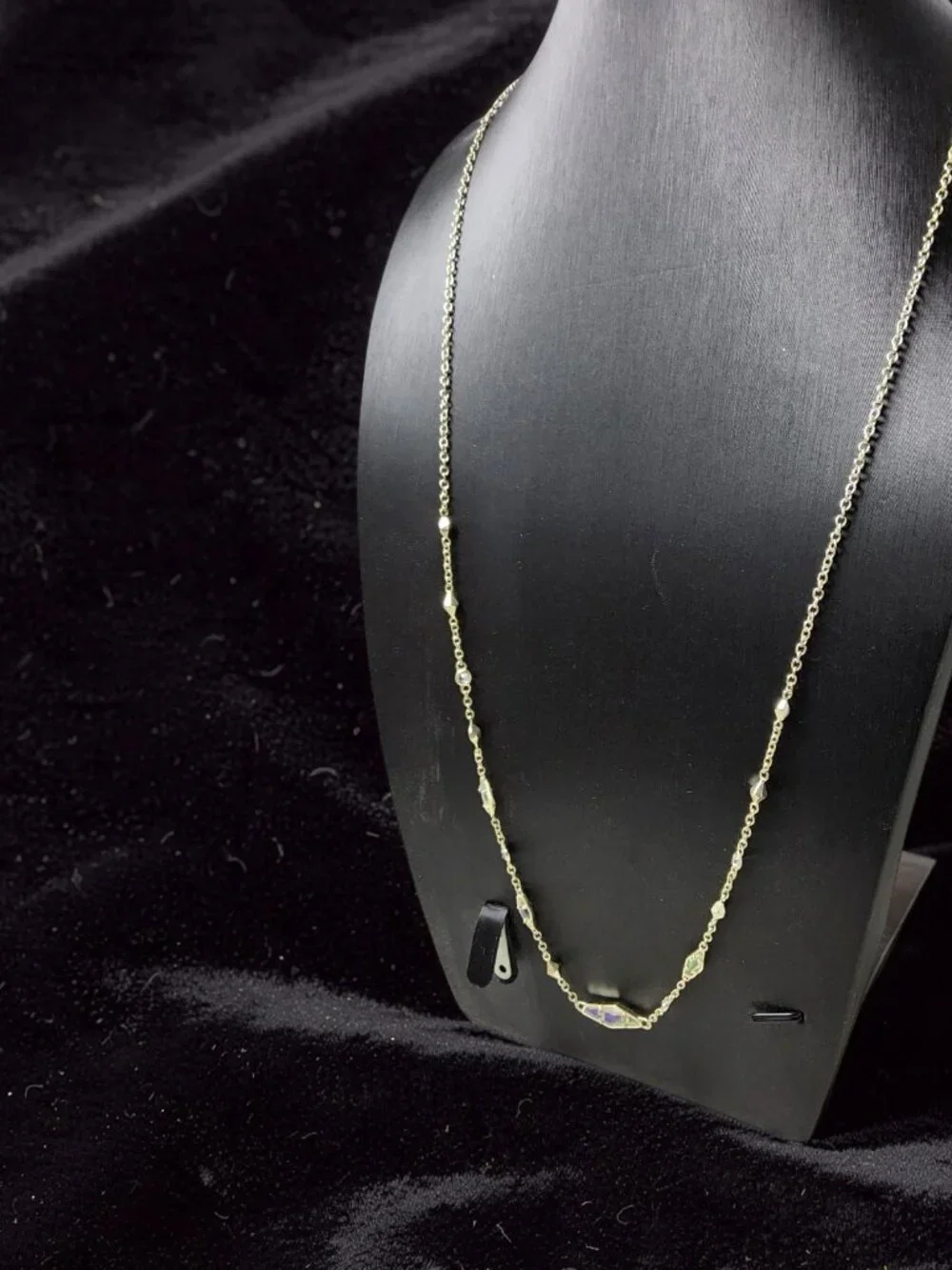 kendra scott debra silver tone aurora borealis chrystals station necklace